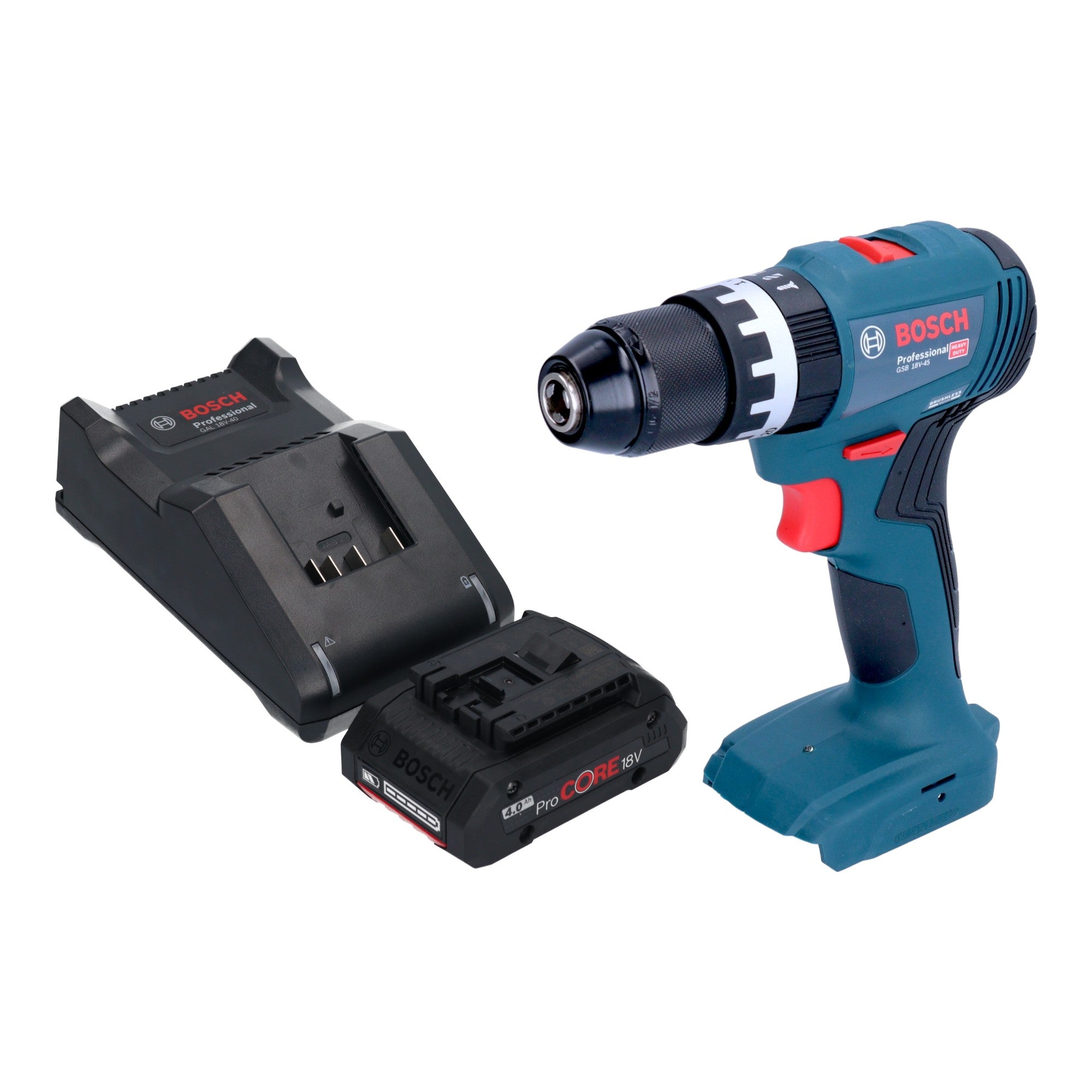 Bosch GSB 18V 45 Professional Akku Schlagbohrschrauber 18 V 45 Nm Brushless 1x ProCORE Akku 4 0 Ah Ladegeraet 0 - toolbrothers