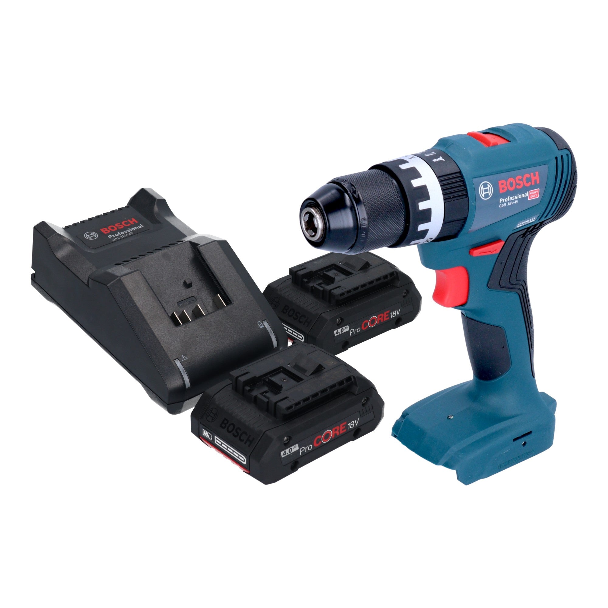 Bosch GSB 18V 45 Professional Akku Schlagbohrschrauber 18 V 45 Nm Brushless 2x ProCORE Akku 4 0 Ah Ladegeraet 0 - toolbrothers