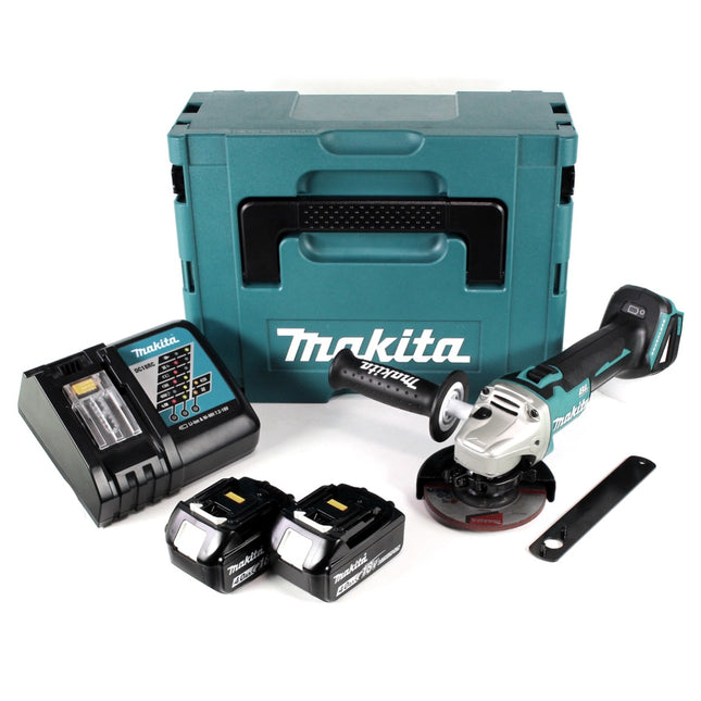 Makita DGA 454 RMJ Akku Winkelschleifer 18 V 115mm + 2x Akku 4,0Ah + Ladegerät + Makpac - Toolbrothers