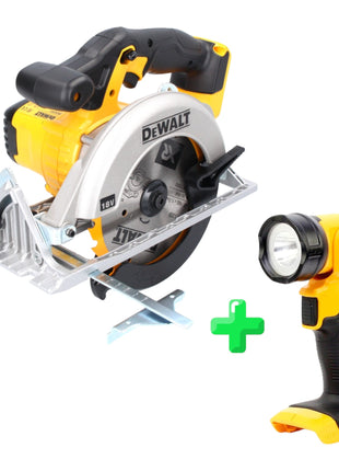 Scie circulaire sans fil DeWalt DCS 391 N 18 V 165 mm + lame de scie + lampe à batterie DeWalt DCL 040 18 V XR Li-Ion