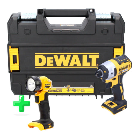 DeWalt DCF 887 NT Clé à choc sans fil 18 V 205 Nm 1/4'' Brushless + TSTAK + DeWalt DCL 040 18V XR Li-Ion Lampe sans fil