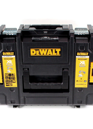 DeWalt DCS 334 NT sierra de calar de carrera pendular a batería 18V Brushless Solo + TSTAK + lámpara de batería DeWalt DCL 040 18V XR Li-Ion