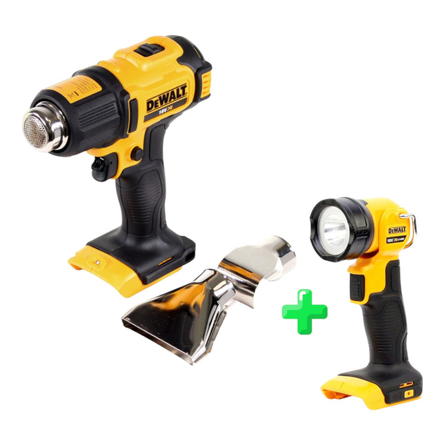 DeWalt DCE 530 N Pistola de aire caliente a batería 18V 530°C + Boquilla de superficie y reflector - sin batería, sin cargador