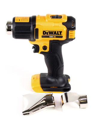 Pistola de aire caliente DeWalt DCE 530 N batería 18V 530°C Solo + boquilla de superficie y reflector + lámpara de batería DeWalt DCL 040 18V XR Li-Ion