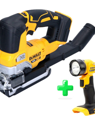 Sierra de calar de carrera pendular a batería DeWalt DCS 334 N 18 V sin escobillas solo + lámpara de batería DeWalt DCL 040 18V XR Li-Ion