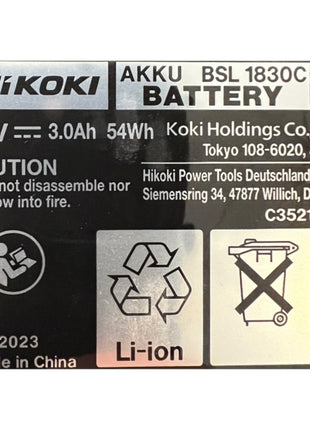 Hikoki BSL1830C Akkupack 18 V 3,0 Ah / 3000 mAh Li-ion ( 339783 )