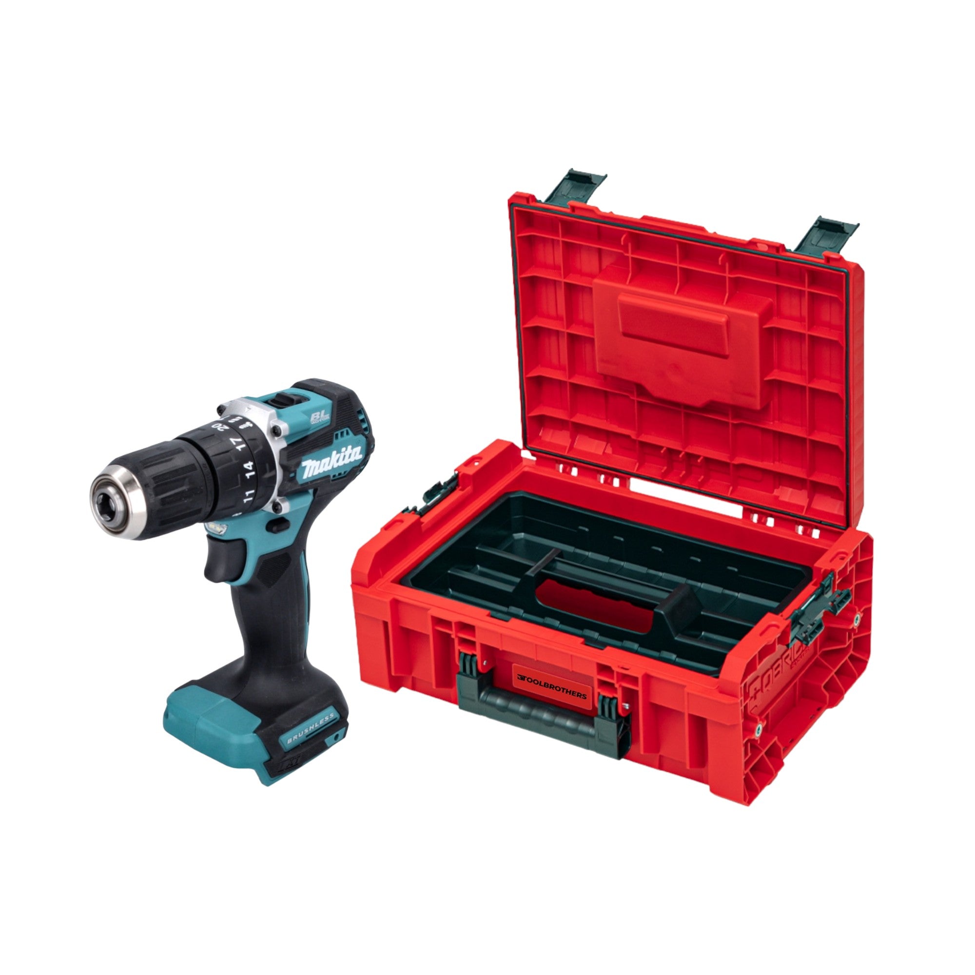 Toolbrothers RHINO L Werkzeugkoffer Basic ULTRA Custom mit Schaumstoffeinlage Makita DHP 487 Z Akku Schlagbohrschrauber 18 V 40 Nm Brushless Solo 0 - toolbrothers