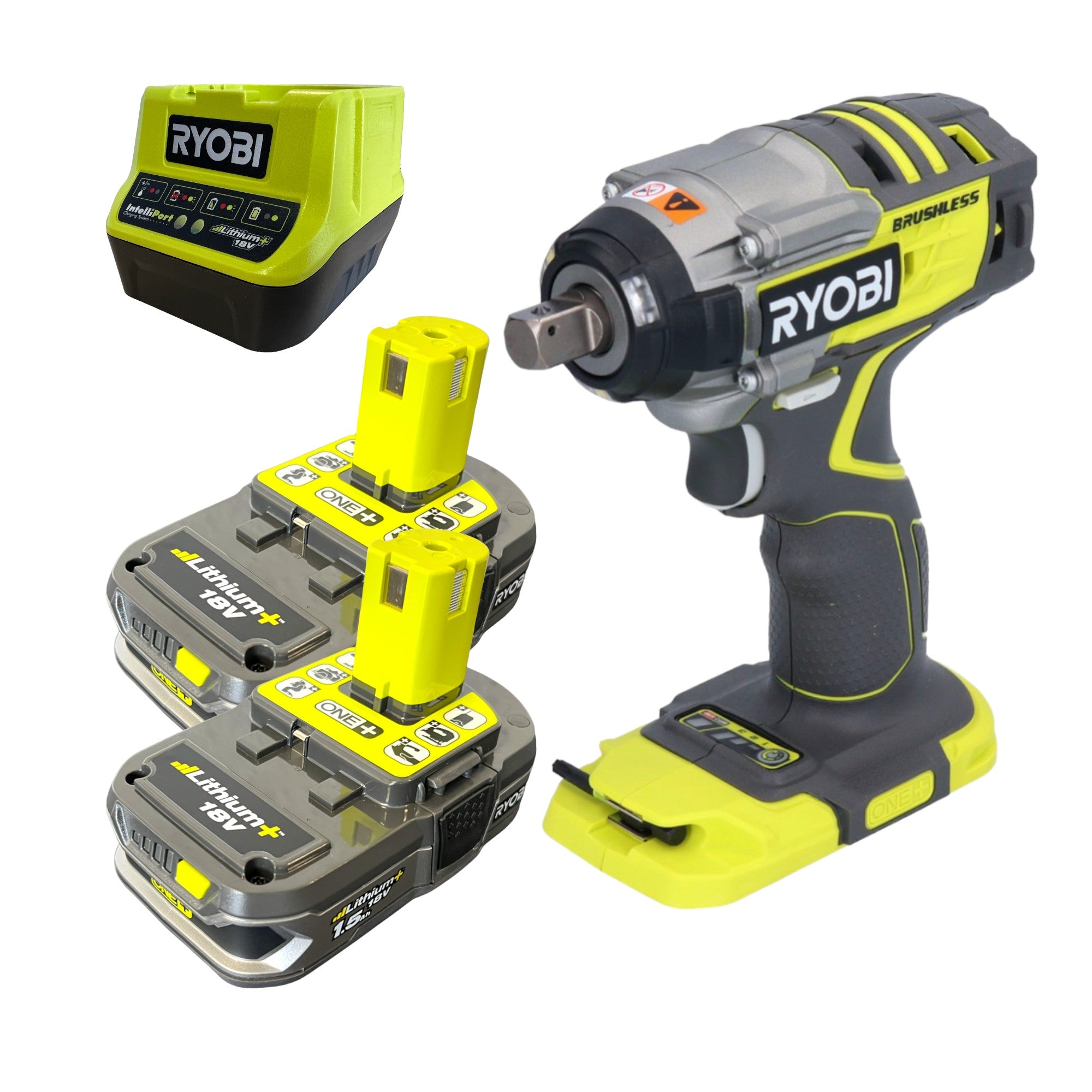 RYOBI R18IW7 215 ONE Akku Schlagschrauber 18 V 270 Nm 1 2 Brushless 2x Akku 1 5 Ah Ladegeraet 0 - toolbrothers