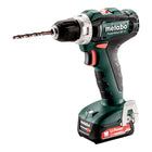 Metabo PowerMaxx BS 12 Set Akku Bohrschrauber 12 V 40 Nm ( 601036870 ) + 2x Akku 2,0 Ah + Ladegerät + Zubehör Set + Koffer