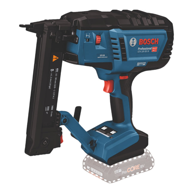 Bosch GTH 18V-38 M Professional cordless wood stapler 18 V 5.8 x 10 - 38 mm brushless ( 0601482501 ) + L-Boxx - without battery, without charger