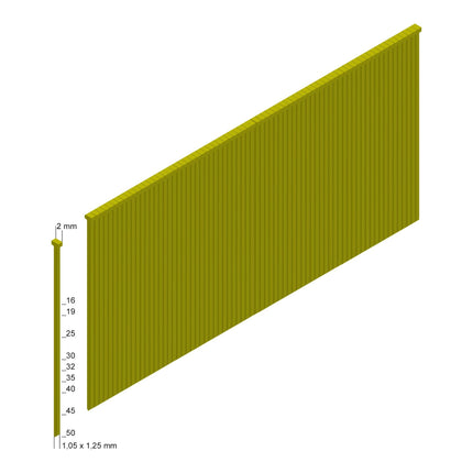 Prebena PROFI-J-BOX clavos de cabeza volteadora Brads 25 / 32 / 40 / 50 mm 12500 unid. galvanizado endurecido