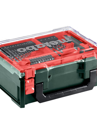 Metabo PowerMaxx SB Basic Set Akku Schlagbohrschrauber 12 V 34 Nm ( 600385710 ) + 2x Akku 2,0 Ah + Ladegerät + 41 tlg. Zubehör Set + Koffer