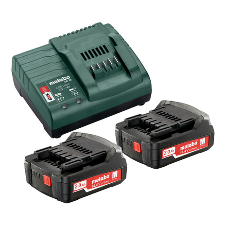 Metabo BS 14.4 Perceuse-visseuse sans fil 14,4 V 40 Nm ( 602206540 ) + 2x batterie 2,0 Ah + chargeur + coffret