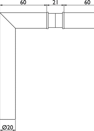 Paire de poignées de porte en verre 1802 BASIC 02 (3000253952) en acier inoxydable carré 8 mm