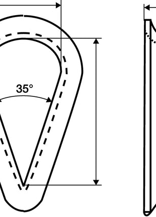 Kausche DIN 6899 Form B ( 1000120171 ) 4 mm galvanisch verzinkt mit tiefer Rille