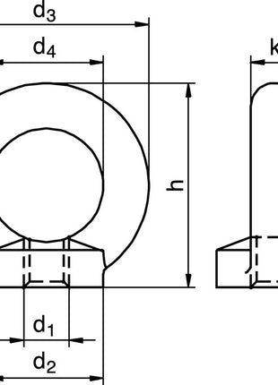 Ecrou à bague DIN 582 (5000615130) filetage M6 galvanisé