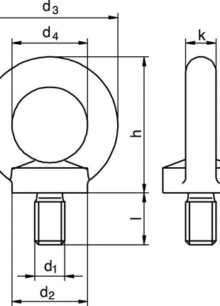 Boulon à œil DIN 580 (5000601201) filetage M8 galvanisé