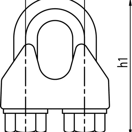 Sujetacables similar a DIN 741 (1000120123) rosca M10 galvanizado