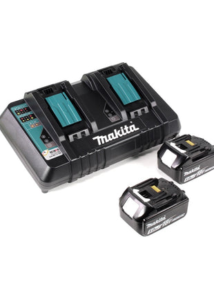 Makita DHR 280 PTJ 2 x 18 V 36 V Li-Ion Akku Bohrhammer Brushless 28 mm für SDS-PLUS im Makpac + 2 x 5,0 Ah Akku + Doppelladegerät - Toolbrothers