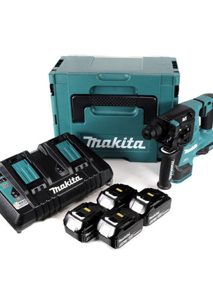 Makita DHR 280 PT4J 2 x 18 V 36 V Li-Ion Akku Bohrhammer Brushless 28 mm für SDS-PLUS im Makpac + 4 x 5,0 Ah Akku + Doppelladegerät - Toolbrothers