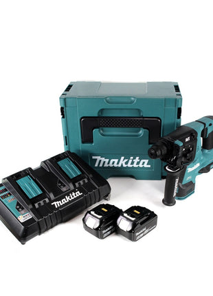 Makita DHR 280 PGJ 2 x 18 V 36 V Li-Ion Akku Bohrhammer 28 mm Brushless für SDS-PLUS im Makpac + 2 x 6,0 Ah Akku + Doppelladegerät - Toolbrothers