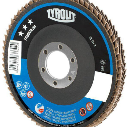 Tyrolit disque à lamelles PREMIUM ( 4000845931 ) Ø 125 mm grain 60 coudé