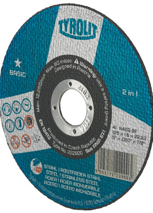 Disco de corte Tyrolit BASIC (8000757603) D178x1,6mm orificio recto 22,23 mm