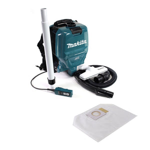 Makita DVC 260 Z 36 V Akku Rucksack Staubsauger (2x 18V) Brushless Solo + Makita Filtersack 2l 10 Stück - ohne Akku und Ladegerät