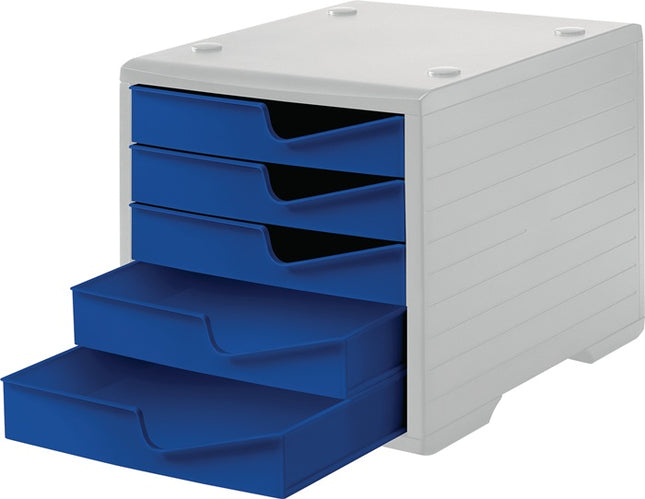 styro storage box ( 9000493474 ) 5 drawers grey/blue