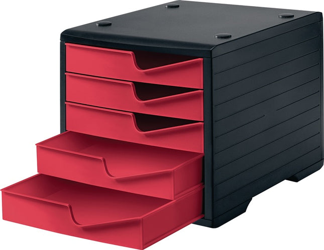 styro storage box ( 9000493479 ) 5 drawers black/cranberry
