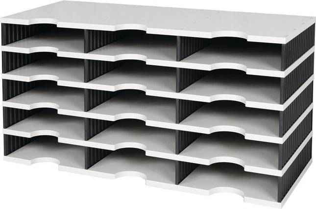 styro sorting tray Trio ( 9000493277 ) 15 compartments polystyrene grey/black