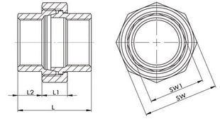 Springer Verschraubung I/I konisch ( 4500100099 ) NPS=1/2 ″ L 38 mm L1=14 mm L2=12 mm