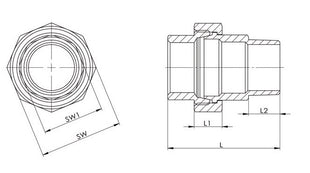 Springer Verschraubung EN 10226-1 ( 4000000326 ) NPS=1/2 ″ L 53 mm L1=14 mm L2=15 mm