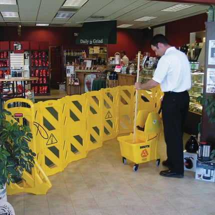 Rejilla de barrera Rubbermaid ( 9001477000 ) polietileno amarillo móvil, 16 uds.