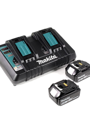 Makita DHR 281 PGJ Brushless Akku Bohrhammer 28 mm 2x 18 V für SDS-PLUS mit Schnellwechselfutter im Makpac + 2x 6,0 Ah Akku + Doppelladegerät - Toolbrothers