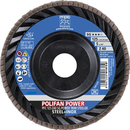 PFERD flap disc TRIM STEELOX ( 8001720488 ) Ø 125 mm grain size 40 PFC / B / T29