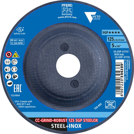 PFERD grinding disc CC-GRIND-ROBUST SGP STEELOX ( 8000793518 ) D125xSmm Bore 22.23 mm