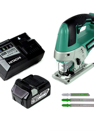 Hitachi CJ 18 DGL 18V Akku Stichsäge + 1x Akku 6,0Ah + Ladegerät + 3 x Stichsägeblätter - Toolbrothers