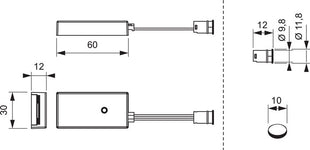 L &amp; S Mini przełącznik czujnika IR ( 3000550114 ) 24 V 24 V Długość 60 mm