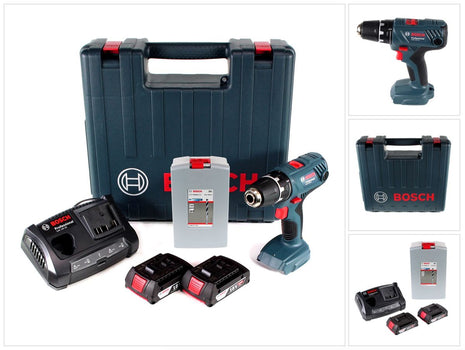 Bosch Professional GSR 18V-21 Akku Bohrschrauber 18V 55Nm + 2x Akku 2,0Ah + Ladegerät + Spiralbohrer Set + Koffer - Toolbrothers