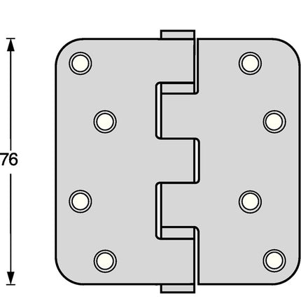 Intersteel Kugellagertürscharnier ( 3000255607 ) Edelstahl abgerundet matt ausziehbarer Stift