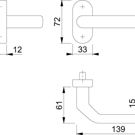 Juego de escudos de protección contra incendios Hoppe ( 3000252831 ) acero inoxidable cuadrado 9 mm