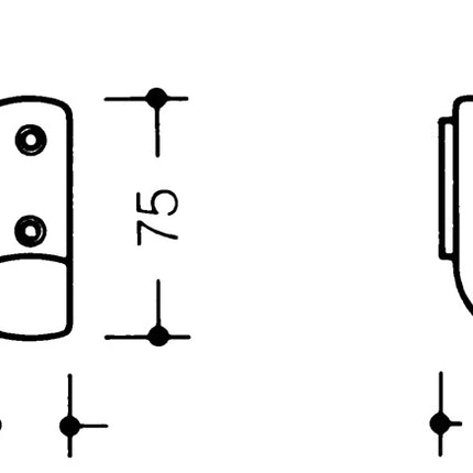 HEWI Garderobenhaken 477.90.060 ( 3000206869 ) einfach Ausladung 47 mm Höhe 72 mm