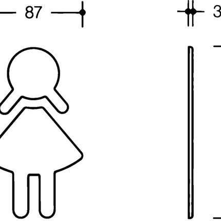 HEWI Symbol Frau 801.91B020 ( 8000645321 ) Poliamida color nº 92