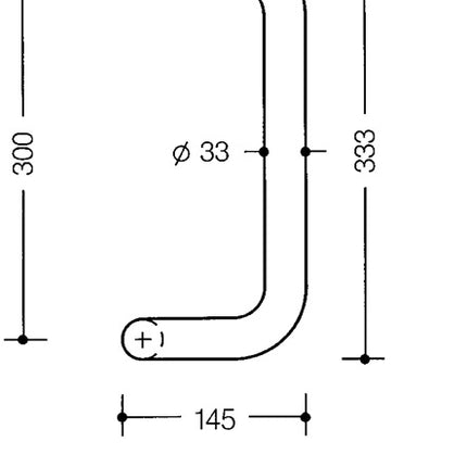 Poignée de poussée HEWI 550.33BGKLT (8000591516) polyamide couleur réf. 98m longueur 333mm largeur 145mm