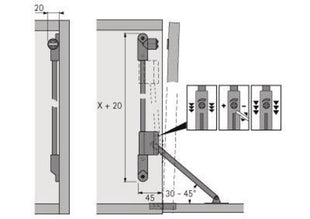 Uchwyt klapowy Hettich Classic D z magnetyczną blokadą osłony ( 8000609151 ) Stal niklowana Długość 290 mm