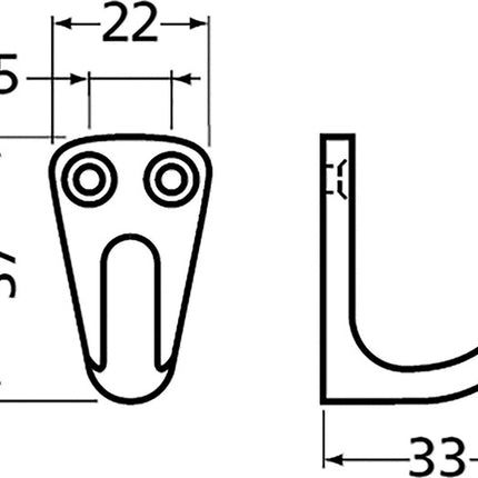 Hermeta Handtuchhaken 0553 ( 3000283279 ) 1 Haken Höhe 37 mm Ausladung 33 mm