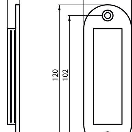 Hermeta Schiebetürmuschel ( 3000283375 ) Aluminium schwarz pulverbeschichtet oval Länge 120 mm Breite 40 mm