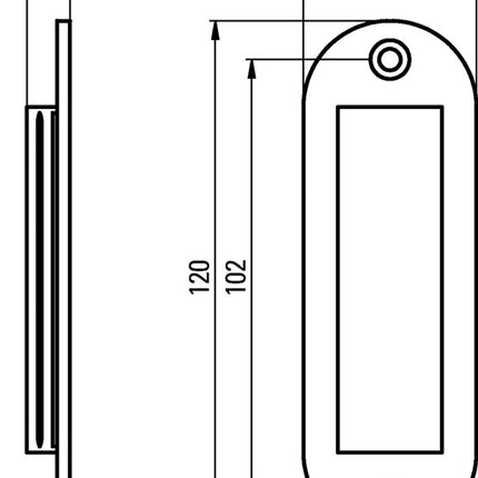 Hermeta Schiebetürmuschel ( 3000283375 ) Aluminium schwarz pulverbeschichtet oval Länge 120 mm Breite 40 mm