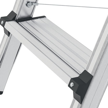 Hailo escabeau 100 Topline ( 9000463140 ) marches 3-5 aluminium anodisé télescopique